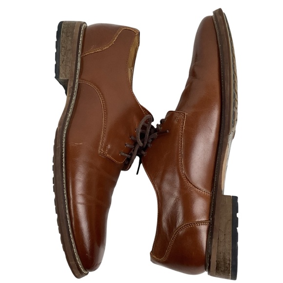 Joseph Abboud Thorton Plain Toe Leather Lace Derby Dress Shoe Brown - Picture 3 of 11